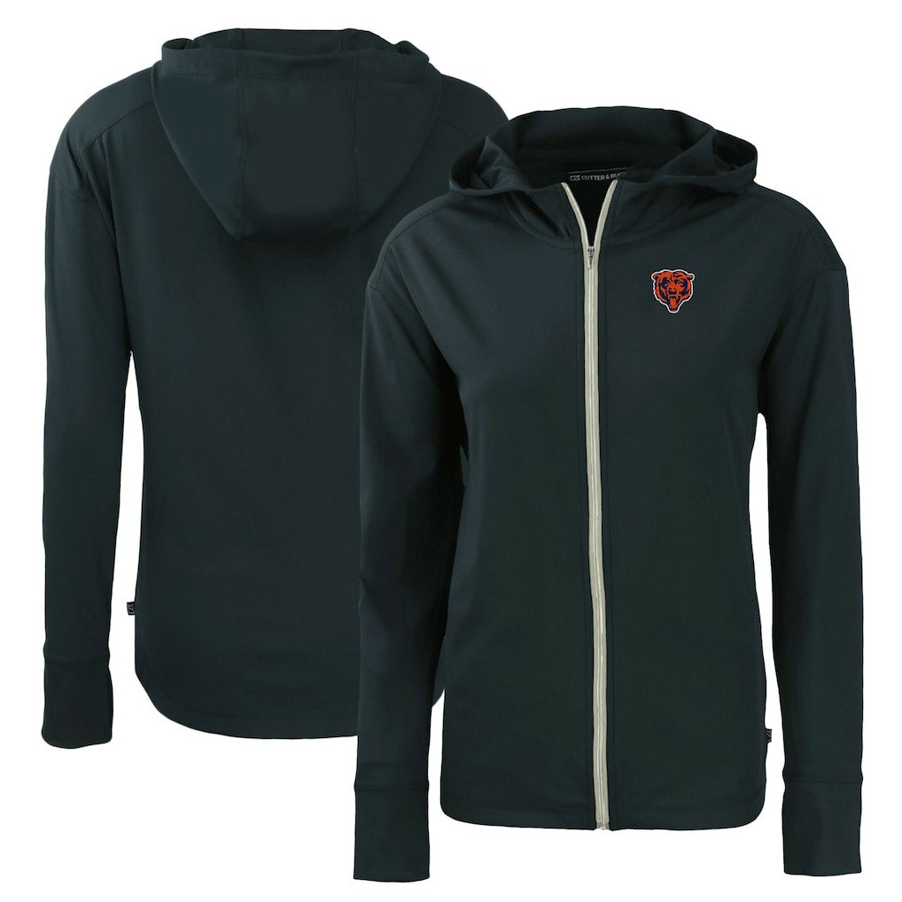 Chicago Bears Cutter & Buck Women's Throwback Daybreak Eco Recycled Half-Zip Hoodie - Navy for sale