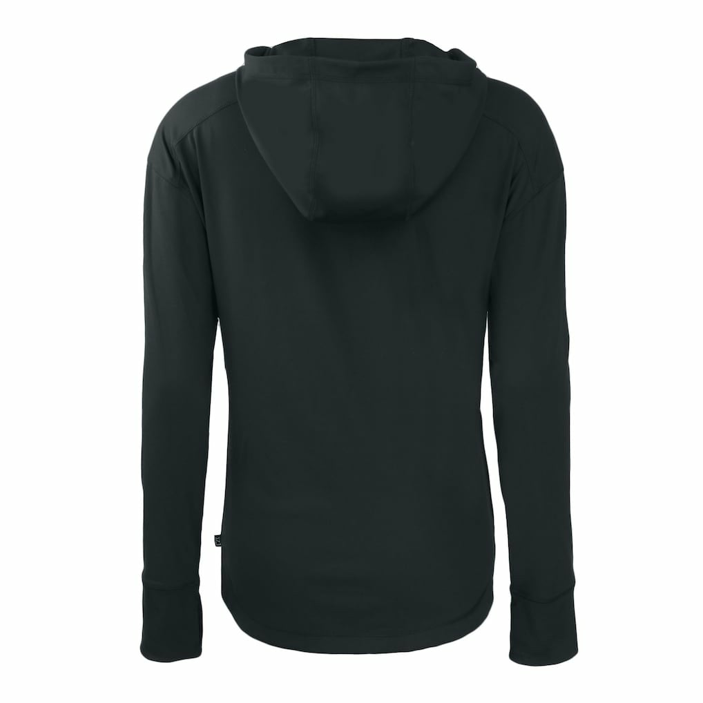New York Jets Cutter & Buck Women's Throwback Daybreak Eco Recycled Half-Zip Hoodie - Black for sale
