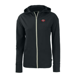 San Francisco 49ers Cutter & Buck Women's Throwback Daybreak Eco Recycled Half-Zip Hoodie - Black sale