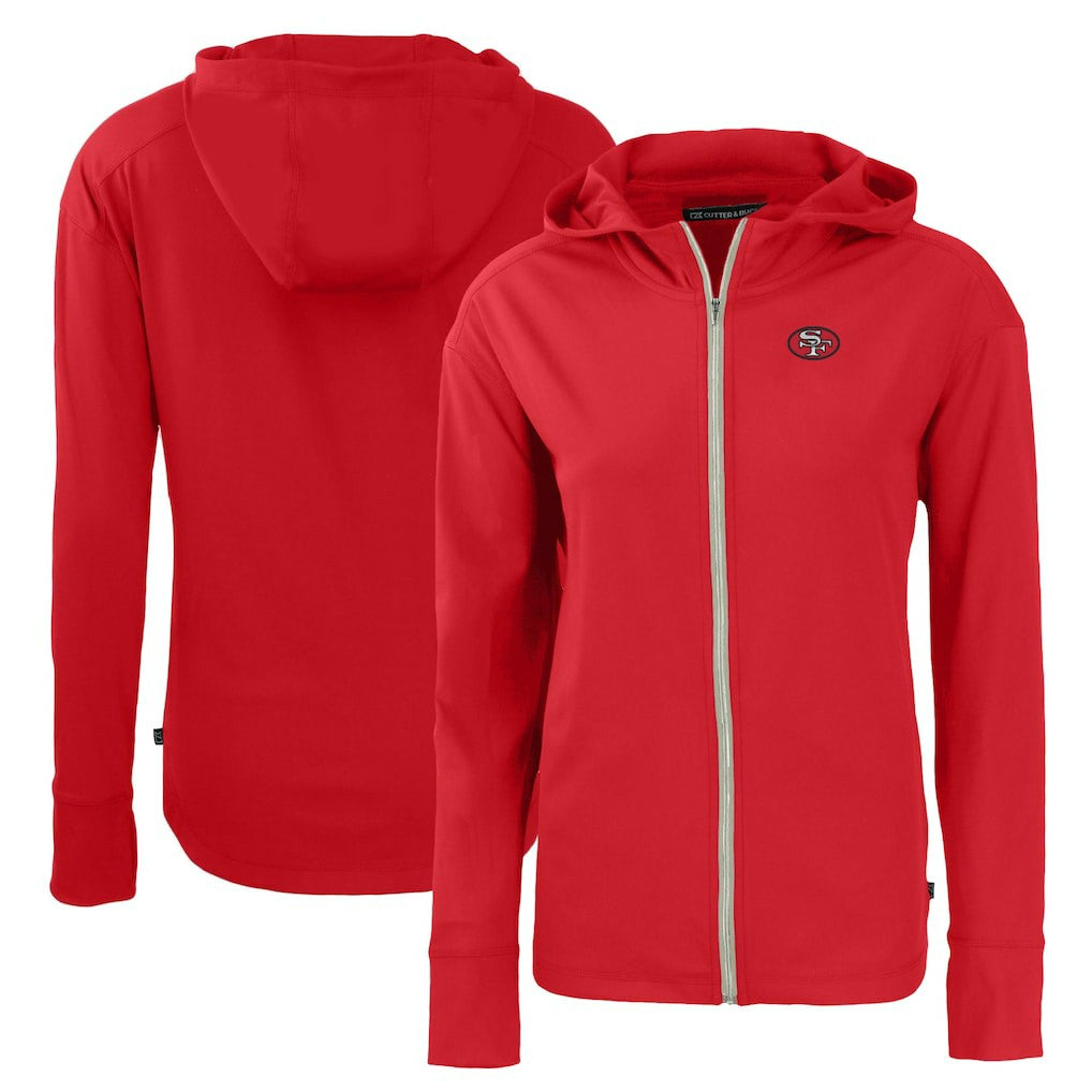 San Francisco 49ers Cutter & Buck Women's Throwback Daybreak Eco Recycled Half-Zip Hoodie - Scarlet online