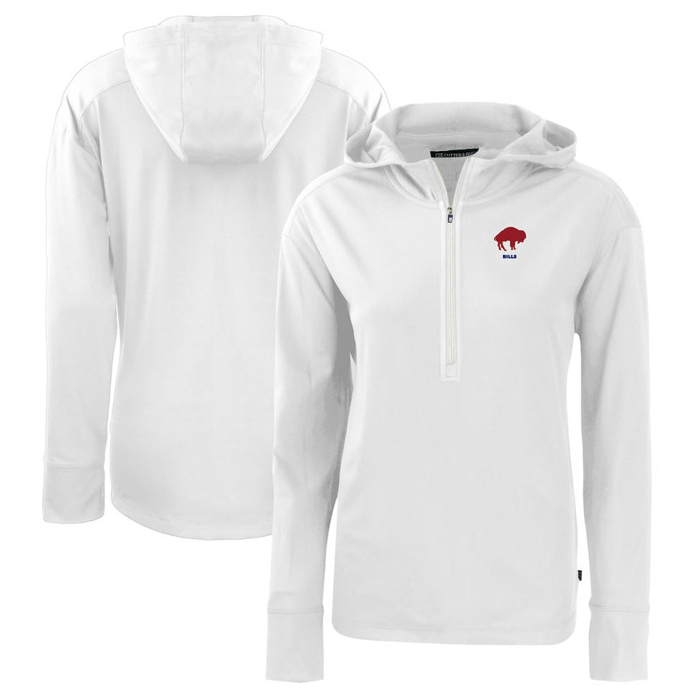 Buffalo Bills Cutter & Buck Women's Throwback Daybreak Eco Recycled Half-Zip Hoodie - White cheap