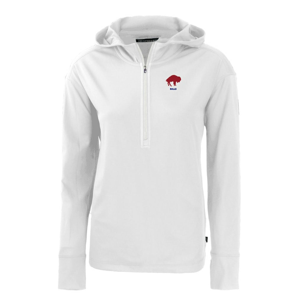 Buffalo Bills Cutter & Buck Women's Throwback Daybreak Eco Recycled Half-Zip Hoodie - White cheap
