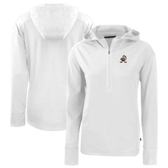 Cleveland Browns Cutter & Buck Women's Throwback Daybreak Eco Recycled Half-Zip Hoodie - White sale