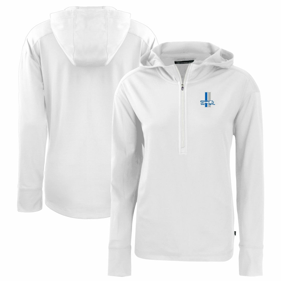 Detroit Lions Cutter & Buck Women's Throwback Daybreak Eco Recycled Half-Zip Hoodie - White on sale