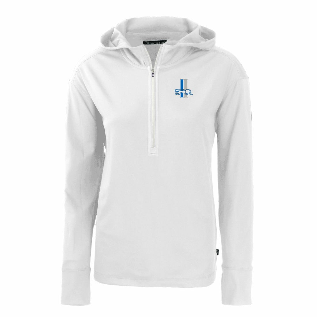 Detroit Lions Cutter & Buck Women's Throwback Daybreak Eco Recycled Half-Zip Hoodie - White on sale