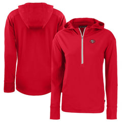 San Francisco 49ers Cutter & Buck Women's Throwback Daybreak Eco Recycled Half-Zip Hoodie - Scarlet cheap