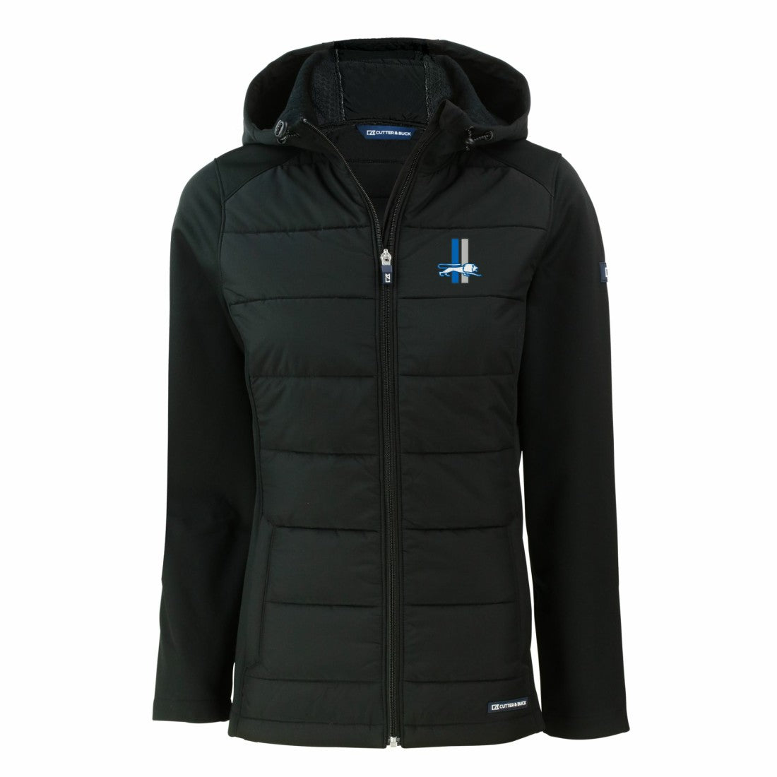 Detroit Lions Cutter & Buck Women's Throwback Evoke Hybrid Eco Softshell Recycled Full-Zip Hoodie Jacket - Black outlet