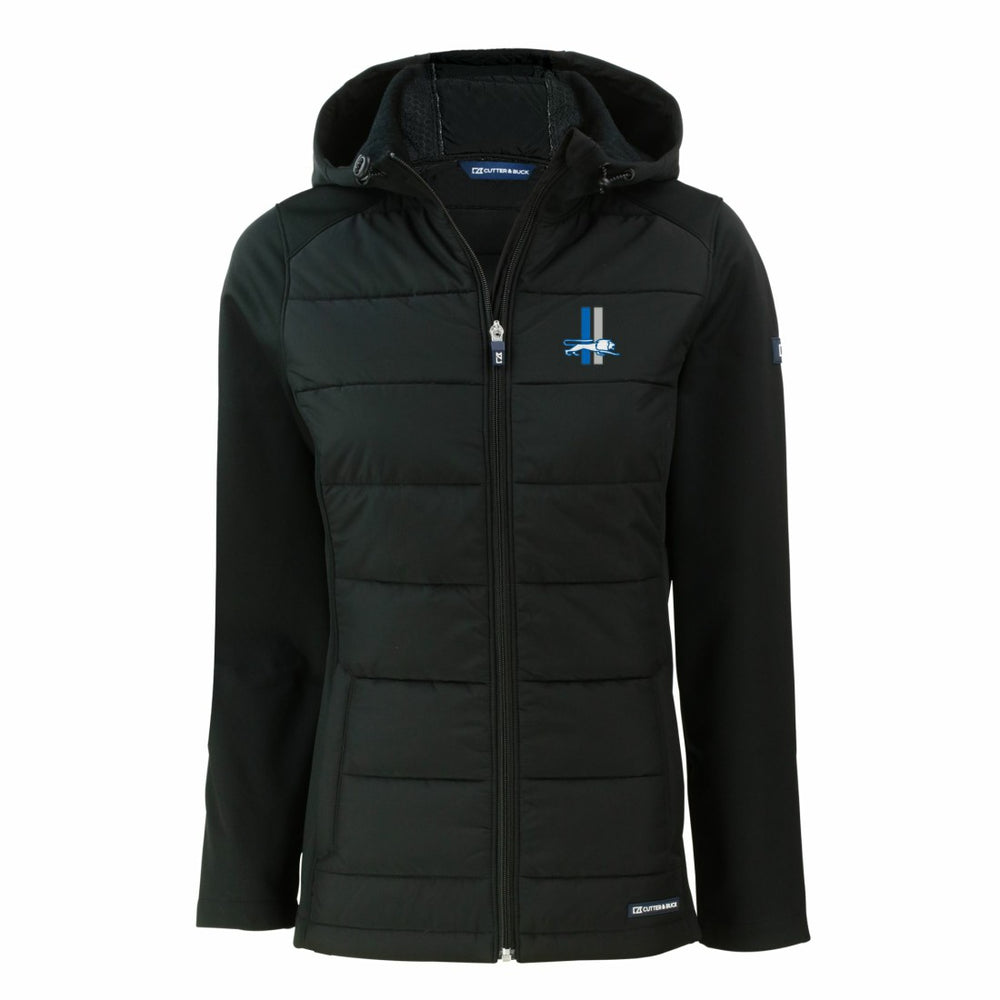 Detroit Lions Cutter & Buck Women's Throwback Evoke Hybrid Eco Softshell Recycled Full-Zip Hoodie Jacket - Black outlet