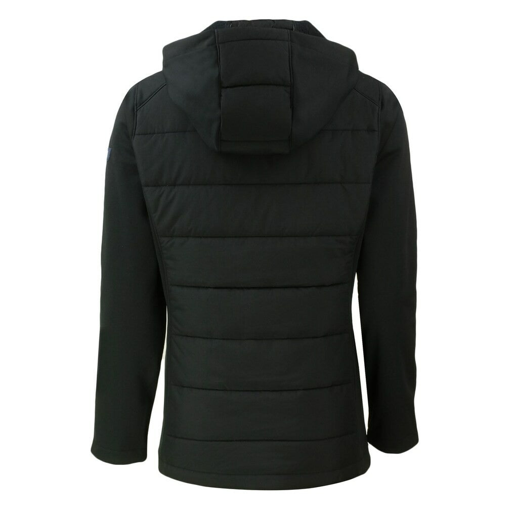 San Francisco 49ers Cutter & Buck Women's Throwback Evoke Hybrid Eco Softshell Recycled Full-Zip Hoodie Jacket - Black outlet