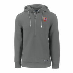 Denver Broncos Cutter & Buck Throwback Roam Eco Half-Zip Recycled Pullover Hoodie - Gray on sale