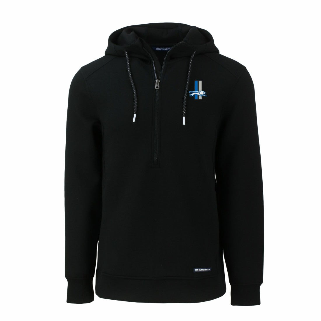 Detroit Lions Cutter & Buck Throwback Roam Eco Half-Zip Recycled Pullover Hoodie - Black sale