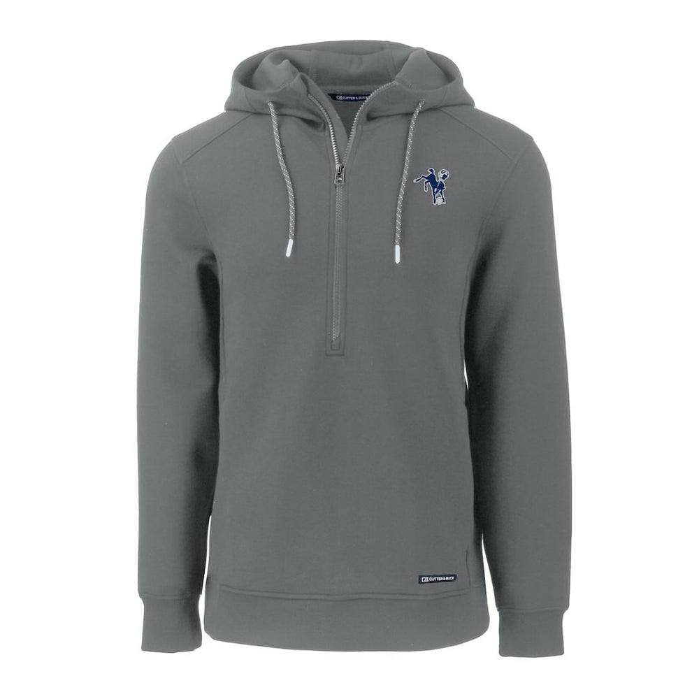 Indianapolis Colts Cutter & Buck Throwback Roam Eco Half-Zip Recycled Pullover Hoodie - Gray on sale