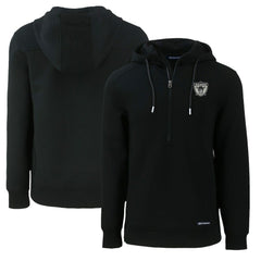 Las Vegas Raiders Cutter & Buck Throwback Roam Eco Half-Zip Recycled Pullover Hoodie - Black online