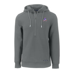New England Patriots Cutter & Buck Throwback Roam Eco Half-Zip Recycled Pullover Hoodie - Gray on sale