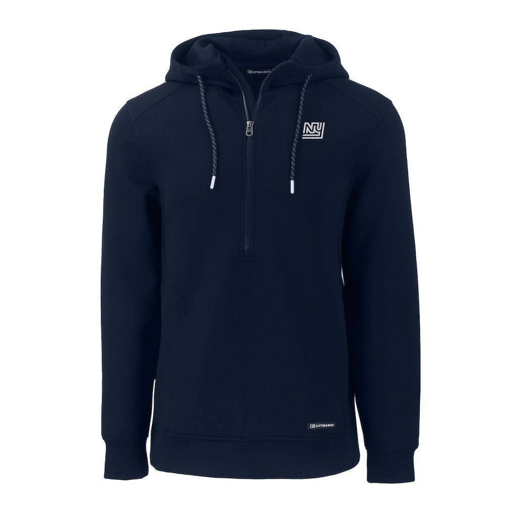 New York Giants Cutter & Buck Throwback Roam Eco Half-Zip Recycled Pullover Hoodie - Navy for sale