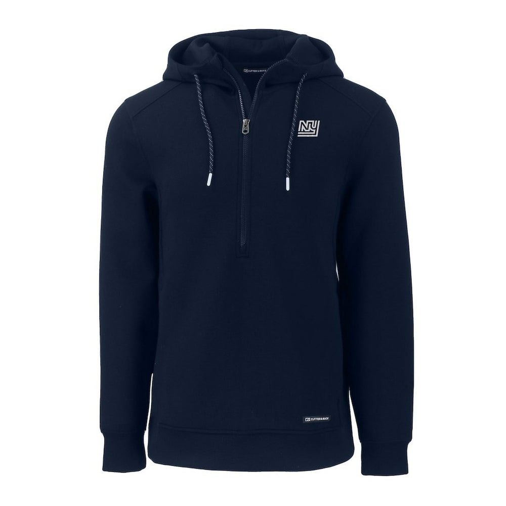 New York Giants Cutter & Buck Throwback Roam Eco Half-Zip Recycled Pullover Hoodie - Navy for sale