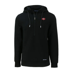 San Francisco 49ers Cutter & Buck Throwback Roam Eco Half-Zip Recycled Pullover Hoodie - Black for sale