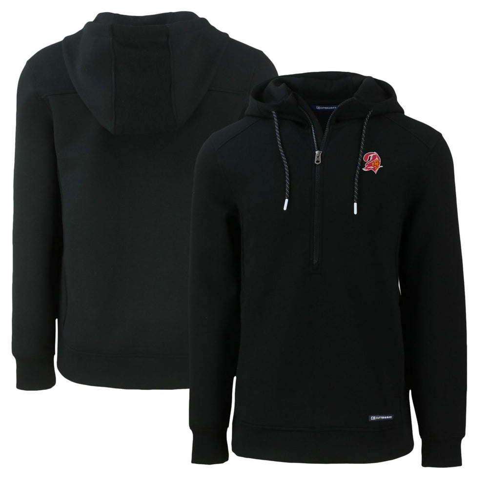 Tampa Bay Buccaneers Cutter & Buck Throwback Roam Eco Half-Zip Recycled Pullover Hoodie - Black outlet