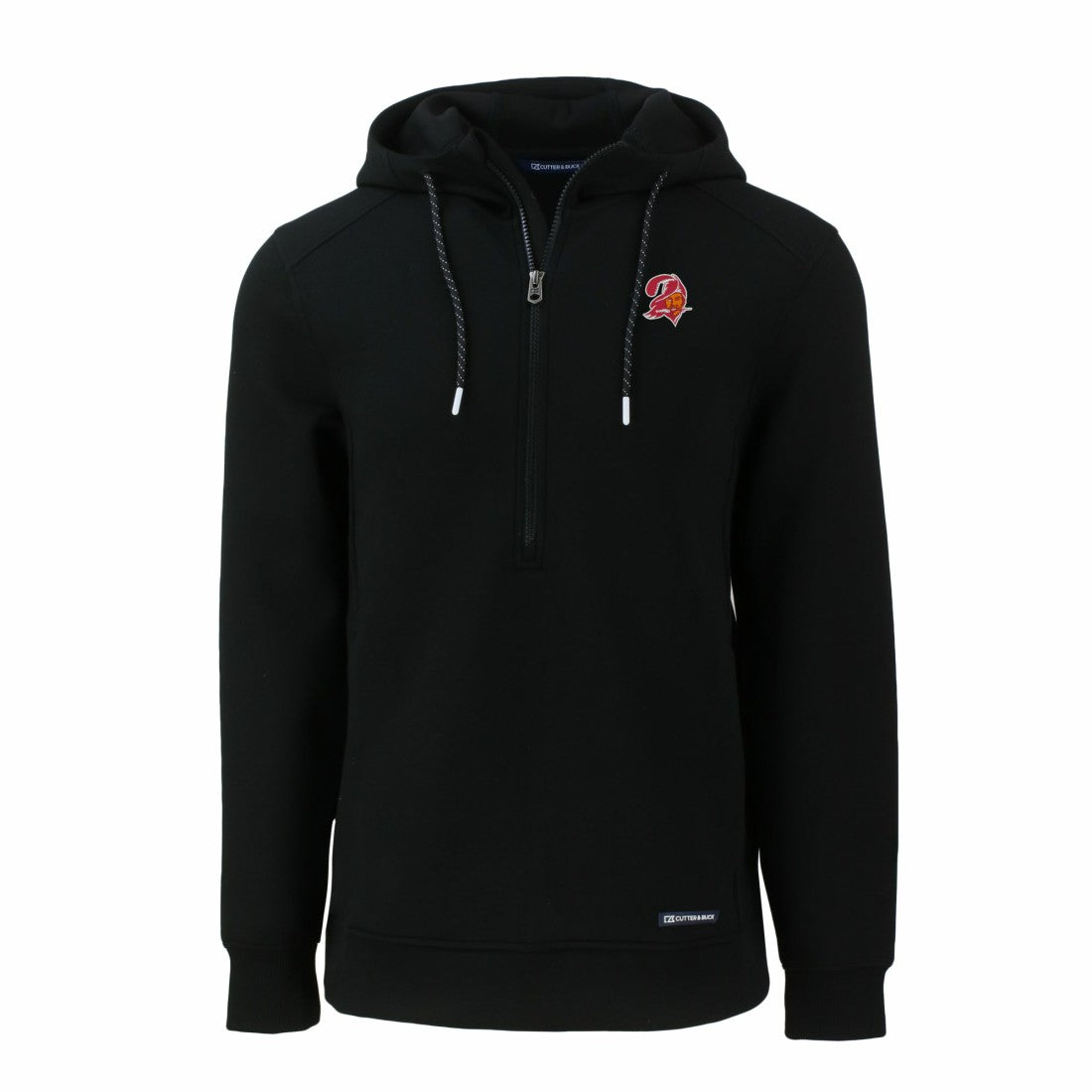 Tampa Bay Buccaneers Cutter & Buck Throwback Roam Eco Half-Zip Recycled Pullover Hoodie - Black outlet
