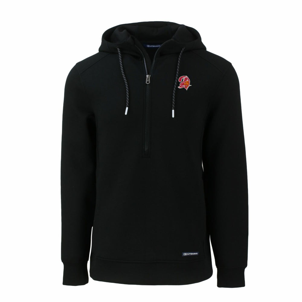 Tampa Bay Buccaneers Cutter & Buck Throwback Roam Eco Half-Zip Recycled Pullover Hoodie - Black outlet