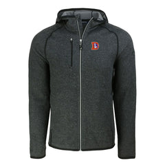 Denver Broncos Cutter & Buck Throwback Mainsail Sweater-Knit Full-Zip Hoodie - Heather Charcoal sale