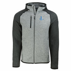 Detroit Lions Cutter & Buck Throwback Mainsail Sweater-Knit Full-Zip Hoodie - Heather Gray/Heather Charcoal online