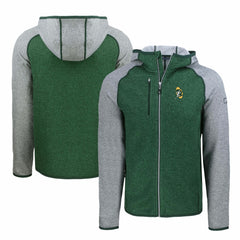 Green Bay Packers Cutter & Buck Throwback Mainsail Sweater-Knit Full-Zip Hoodie - Heather Green/Heather Gray online