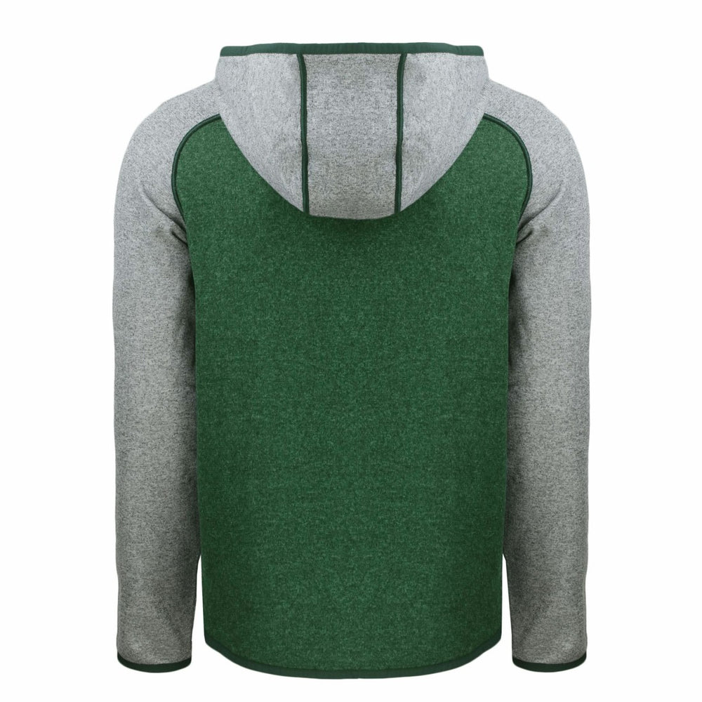 Green Bay Packers Cutter & Buck Throwback Mainsail Sweater-Knit Full-Zip Hoodie - Heather Green/Heather Gray online