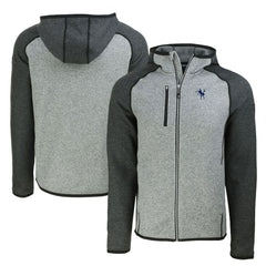 Indianapolis Colts Cutter & Buck Throwback Mainsail Sweater-Knit Full-Zip Hoodie - Heather Gray/Heather Charcoal outlet