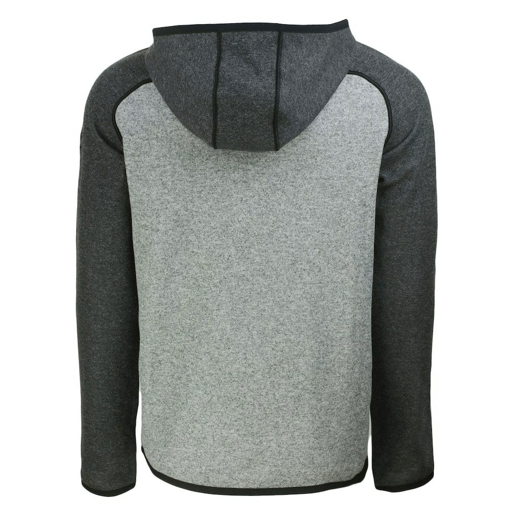 Los Angeles Chargers Cutter & Buck Throwback Mainsail Sweater-Knit Full-Zip Hoodie - Heather Gray/Heather Charcoal for sale
