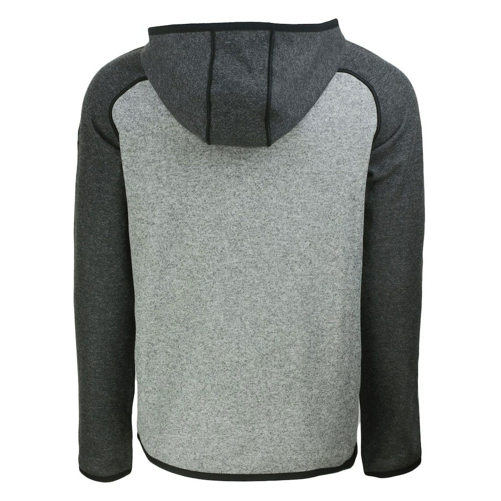 Los Angeles Chargers Cutter & Buck Throwback Mainsail Sweater-Knit Full-Zip Hoodie - Heather Gray/Heather Charcoal for sale