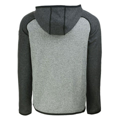 Los Angeles Chargers Cutter & Buck Throwback Mainsail Sweater-Knit Full-Zip Hoodie - Heather Gray/Heather Charcoal for sale
