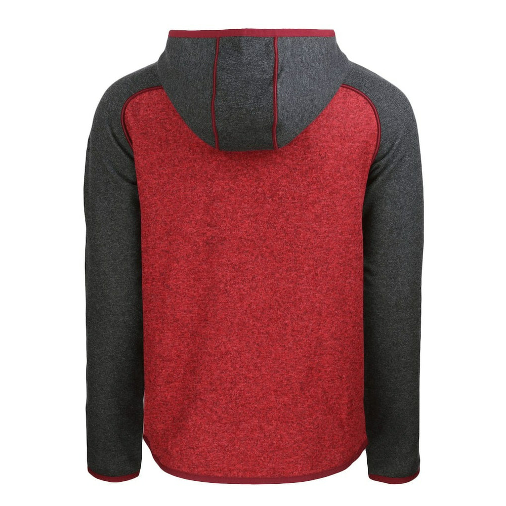 San Francisco 49ers Cutter & Buck Throwback Mainsail Sweater-Knit Full-Zip Hoodie - Scarlet/Heather Charcoal for sale