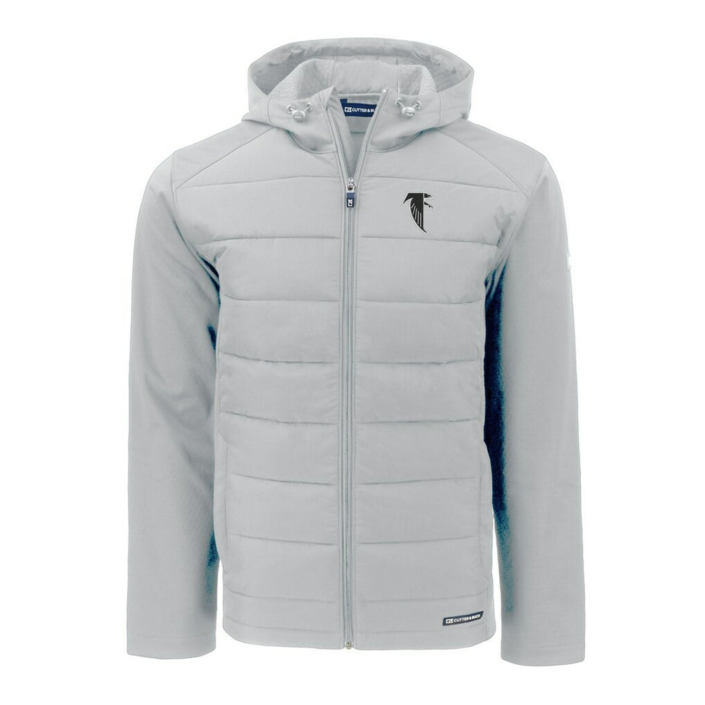 Atlanta Falcons Cutter & Buck Throwback Evoke Hybrid Eco Softshell Recycled Full-Zip Hoodie Jacket - Gray sale