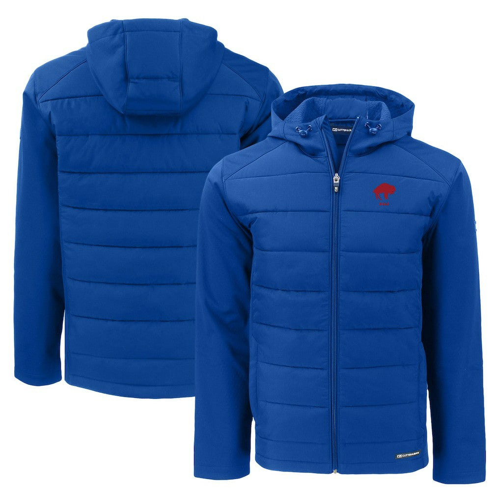 Buffalo Bills Cutter & Buck Throwback Evoke Hybrid Eco Softshell Recycled Full-Zip Hoodie Jacket - Royal cheap