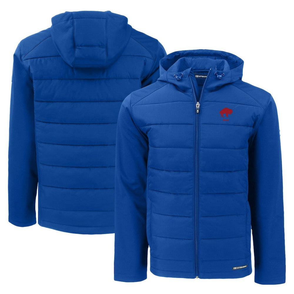 Buffalo Bills Cutter & Buck Throwback Evoke Hybrid Eco Softshell Recycled Full-Zip Hoodie Jacket - Royal cheap
