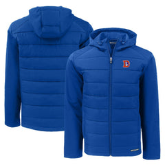Denver Broncos Cutter & Buck Throwback Evoke Hybrid Eco Softshell Recycled Full-Zip Hoodie Jacket - Royal online