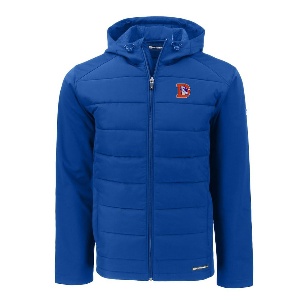 Denver Broncos Cutter & Buck Throwback Evoke Hybrid Eco Softshell Recycled Full-Zip Hoodie Jacket - Royal online