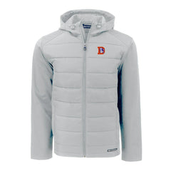 Denver Broncos Cutter & Buck Throwback Evoke Hybrid Eco Softshell Recycled Full-Zip Hoodie Jacket - Gray online