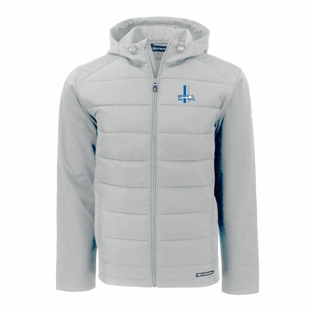 Detroit Lions Cutter & Buck Throwback Evoke Hybrid Eco Softshell Recycled Full-Zip Hoodie Jacket - Gray outlet