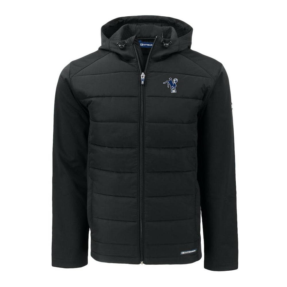 Indianapolis Colts Cutter & Buck Throwback Evoke Hybrid Eco Softshell Recycled Full-Zip Hoodie Jacket - Black online