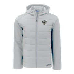 Las Vegas Raiders Cutter & Buck Throwback Evoke Hybrid Eco Softshell Recycled Full-Zip Hoodie Jacket - Gray online