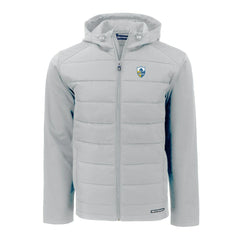 Los Angeles Chargers Cutter & Buck Throwback Evoke Hybrid Eco Softshell Recycled Full-Zip Hoodie Jacket - Gray discount