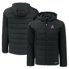 New England Patriots Cutter & Buck Throwback Evoke Hybrid Eco Softshell Recycled Full-Zip Hoodie Jacket - Black on sale