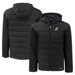 New Orleans Saints Cutter & Buck Throwback Evoke Hybrid Eco Softshell Recycled Full-Zip Hoodie Jacket - Black cheap