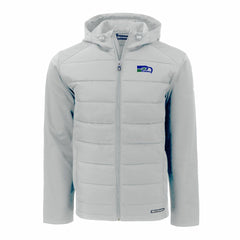 Seattle Seahawks Cutter & Buck Throwback Evoke Hybrid Eco Softshell Recycled Full-Zip Hoodie Jacket - Gray cheap