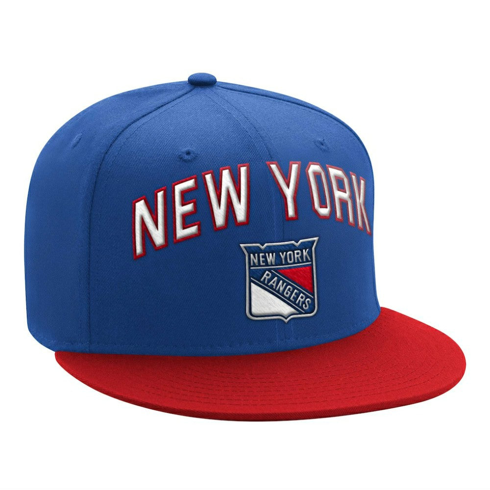 New York Rangers Starter Arch Logo Two-Tone Snapback Hat - Blue/Red Hats