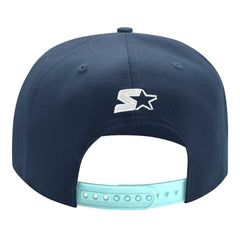 Seattle Kraken Starter Arch Logo Two-Tone Snapback Hat - Deep Sea Blue/Light Blue Hats