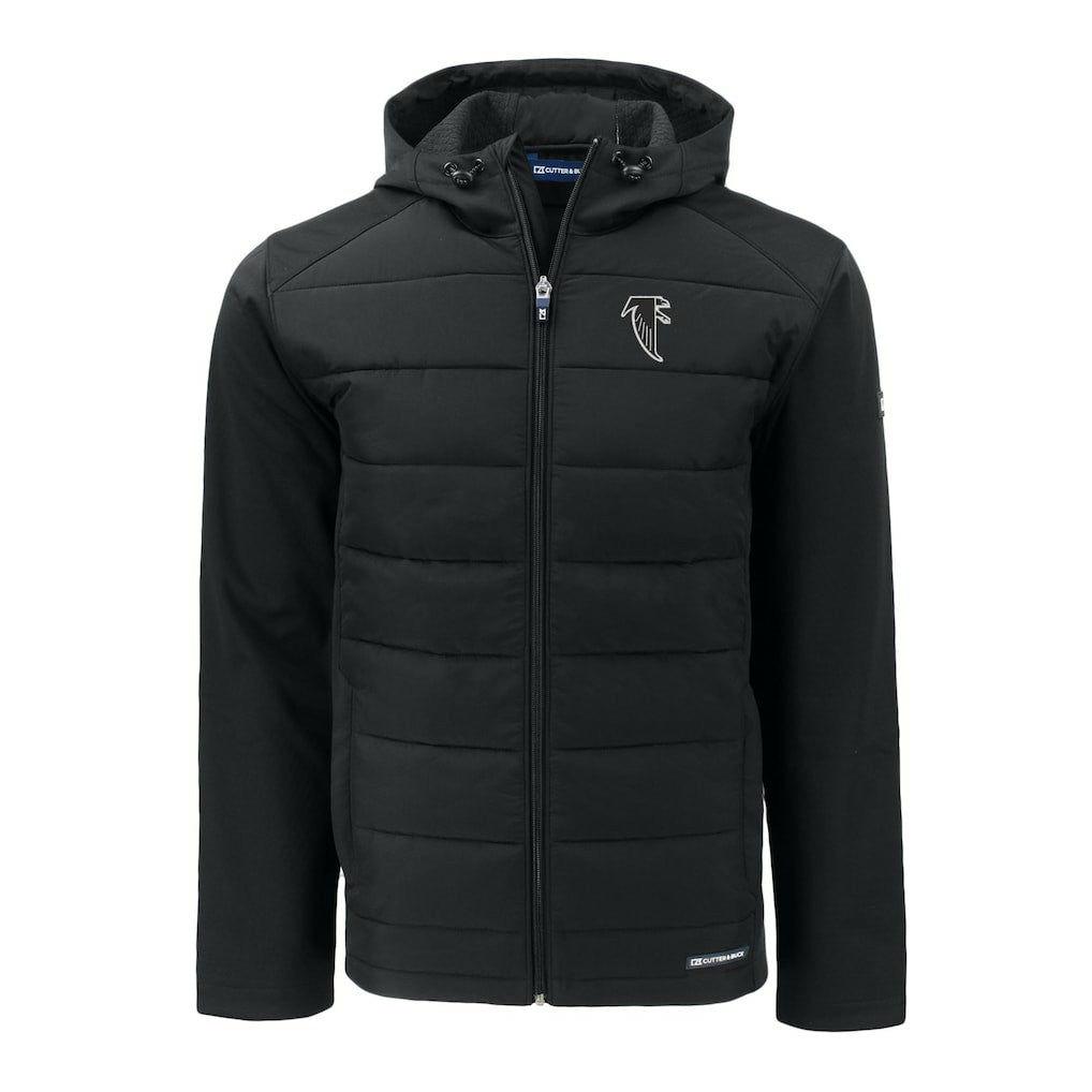 Atlanta Falcons Cutter & Buck Throwback Big & Tall Evoke Hybrid Eco Softshell Recycled Full-Zip Jacket - Black online