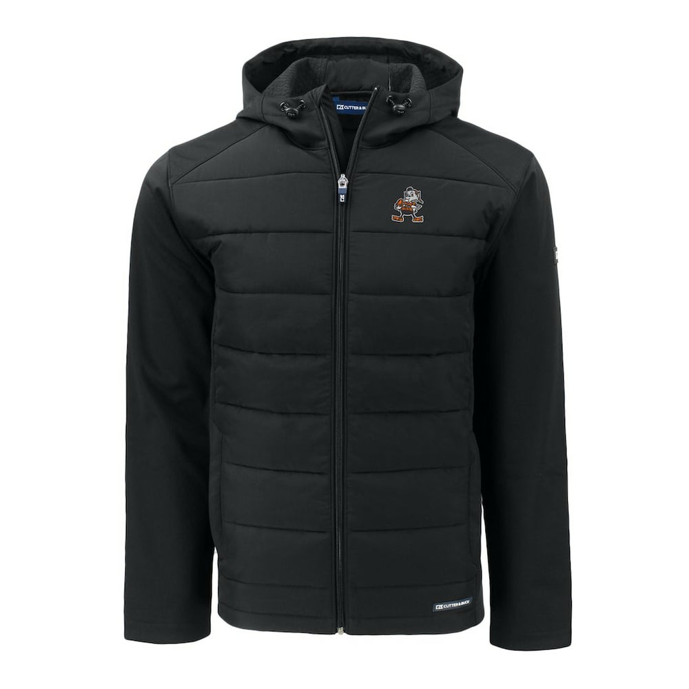 Cleveland Browns Cutter & Buck Throwback Big & Tall Evoke Hybrid Eco Softshell Recycled Full-Zip Jacket - Black discount